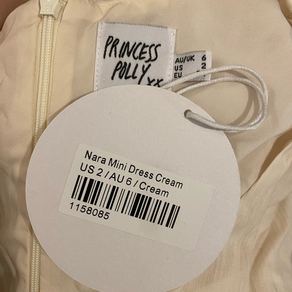 NWT Princess Polly Nara Mini Dress Cream US 2 - Picture 6 of 6